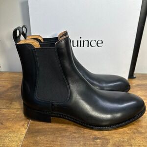 Quince Essential Leather Dress Chelsea Boot Black Mens 11.5 Calfskin Leather